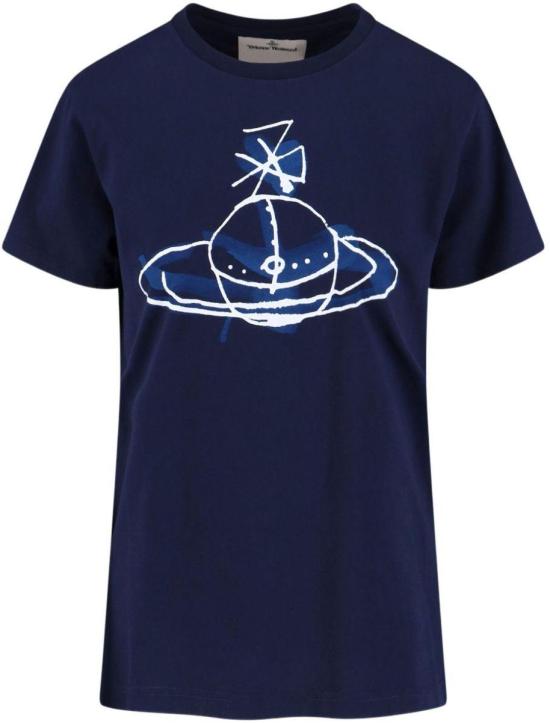 25FW 비비안웨스트우드 페루 드론 ORB 티셔츠 3G01003XJ001MK401 BLUE