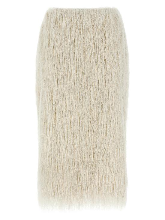 25FW 드리스 반 노튼 미디 스커트 2520108602031001 White - DRIES VAN NOTEN