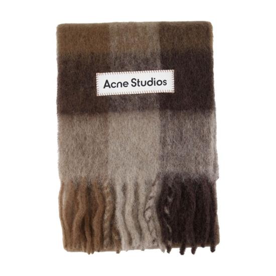26SS 아크네 스튜디오 모헤어 체크 머플러 CA0084 DTJ brown