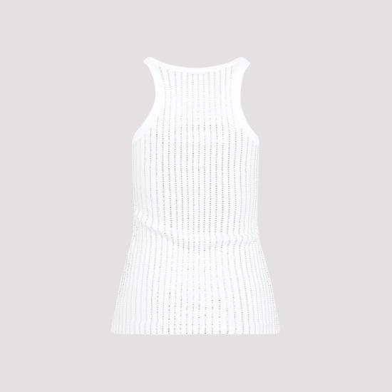 24FW 디 아티코 민소매 티셔츠 247WCT276 J050R 480 WHITE CRYSTAL - THE ATTICO