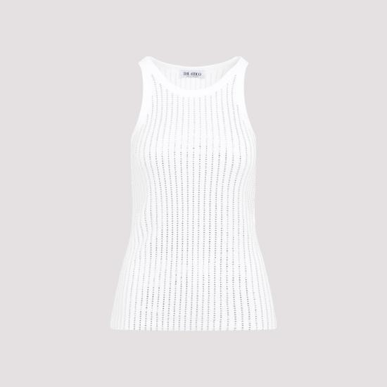 24FW 디 아티코 민소매 티셔츠 247WCT276 J050R 480 WHITE CRYSTAL - THE ATTICO