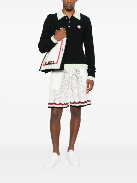 25FW 카사블랑카 폴로 티셔츠 MPF25KW100001 BLACK - CASABLANCA