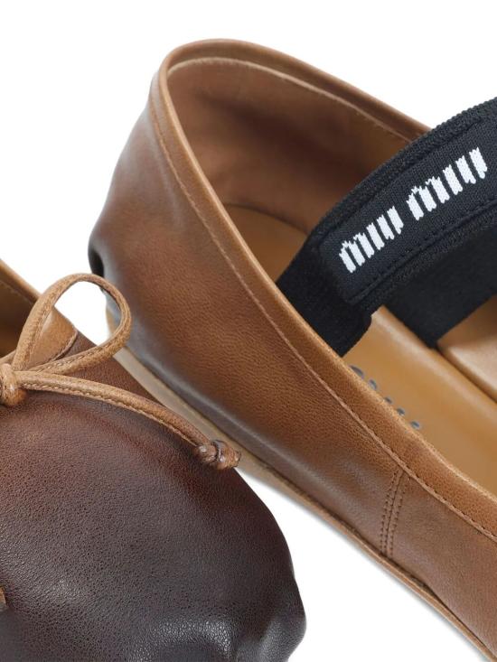 25FW 미우미우 플랫 슈즈 5F507EF005 038 F098L CARAMEL - MIU MIU