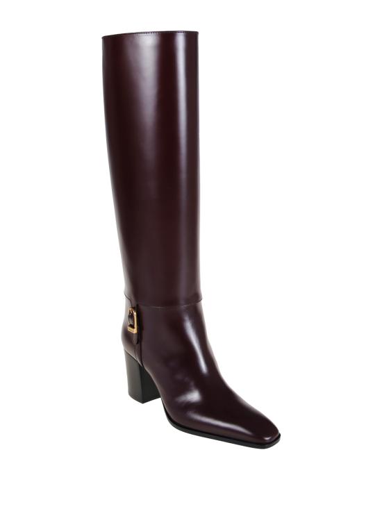25FW 생로랑 스무스 레더 롱부츠 스무스 가죽 부츠 818207 AAEHR 6033 DEEP WINE - SAINT LAURENT
