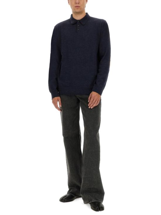 25FW 마르지엘라 엘보 패치 폴로 니트 S50GL0061 M13098511M Blue - MAISON MARGIELA