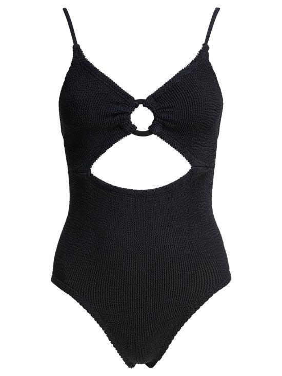 25SS 훈자 지 원피스 수영복 CRYSTAL SWIMCRINKLEBLACK Black