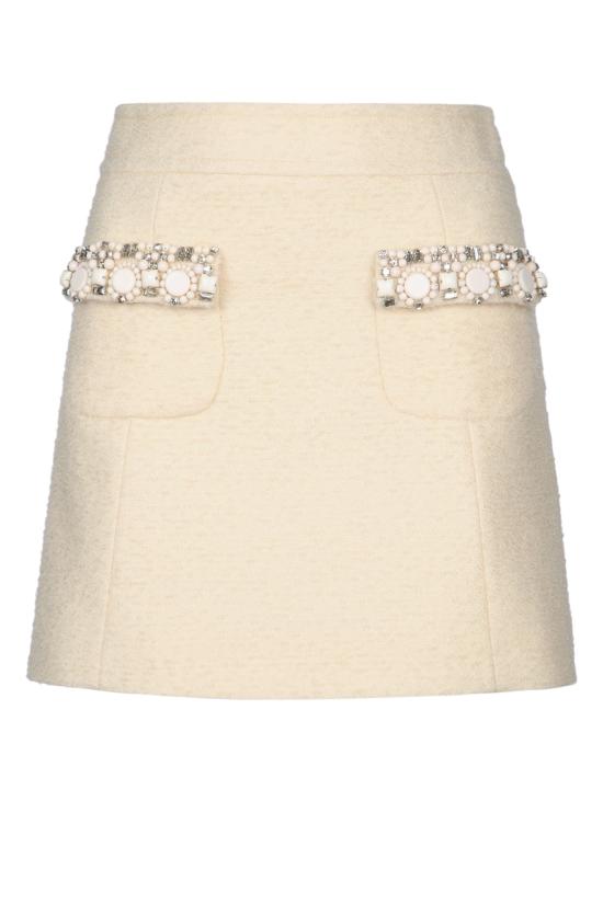 25SS 셀린느 숏 스커트 RJ025333J 01VA VANILLA