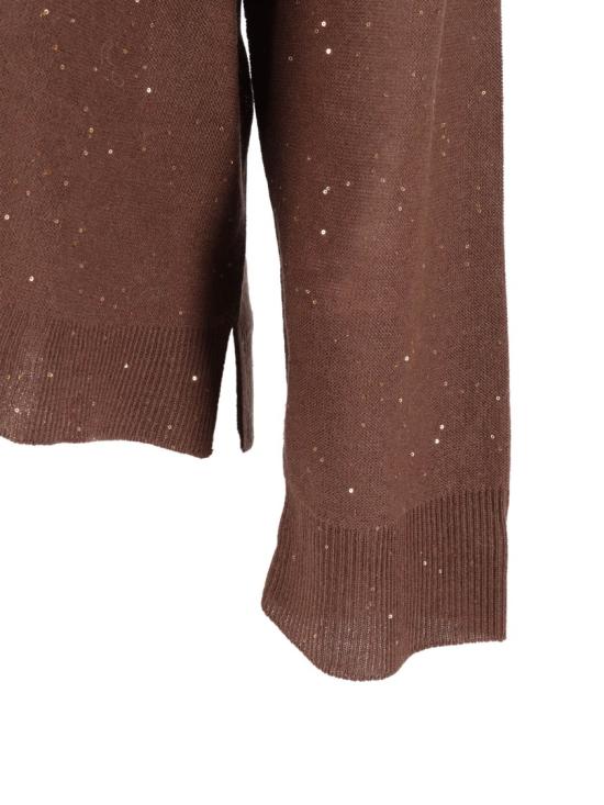 25FW 파비아나 필리피 시스루 브이넥 스웨터 MAD215F064L557 Brown - FABIANA FILIPPI