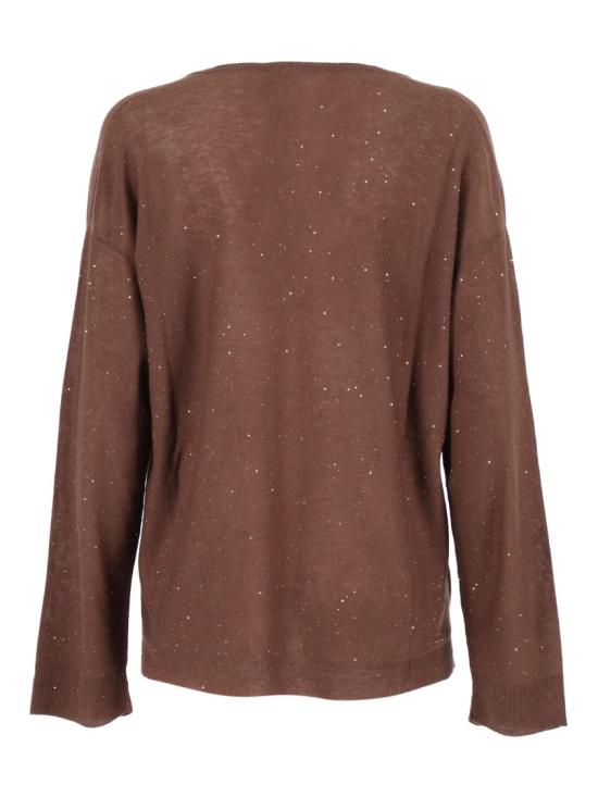 25FW 파비아나 필리피 시스루 브이넥 스웨터 MAD215F064L557 Brown - FABIANA FILIPPI