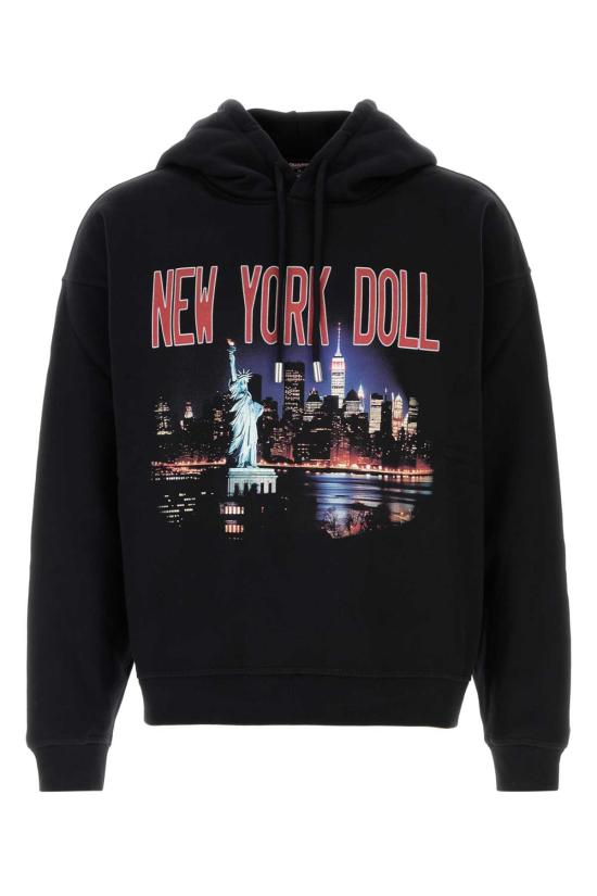 25FW 디스퀘어드2 후드 티셔츠 S71GU0746S25516 900 Black