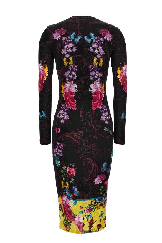 25FW 베르사체 미디 원피스 79HAO9P0 JS491U39 Black - VERSACE