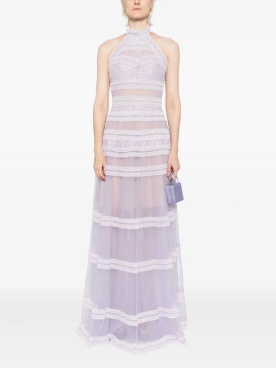  사이드 코베이시 롱 원피스 레이스 스트라이프 롱 드레스 - SAIID KOBEISY