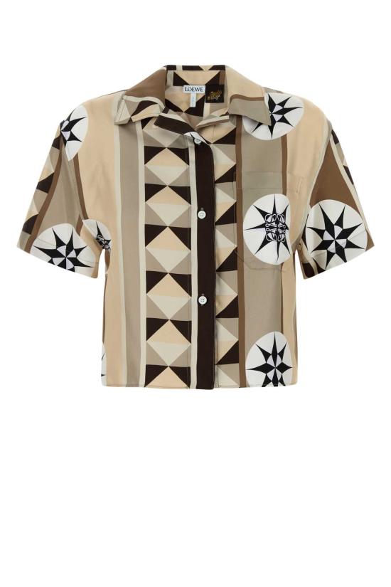 25SS 로에베 블라우스 S616Y05X44 BEIGEMULTICOLOR Printed