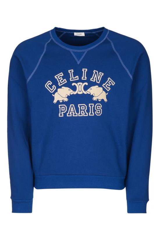 25FW 셀린느 코튼 플리스 레귤러 스웨트셔츠 RY0H5670Q GBZ5 BLUEFLAGDIRTYWHITE