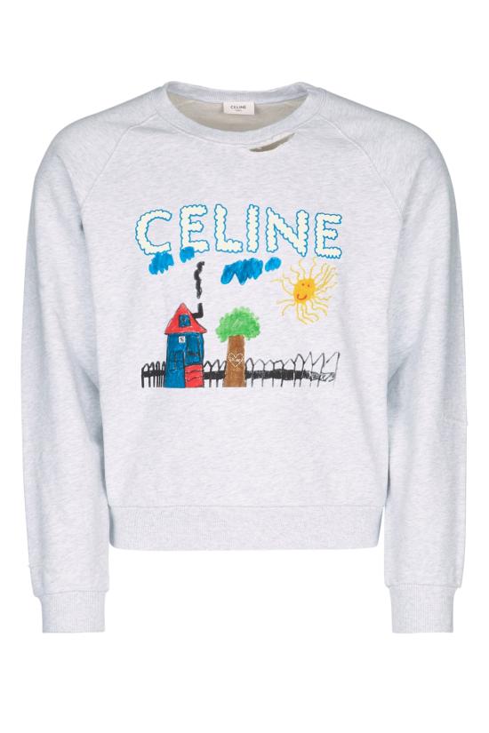 25FW 셀린느 후드 티셔츠 RY0GW670Q GCA7 PALEGREYMULTICO