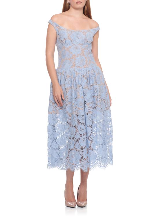 25FW 셀프 포트레이트 미디 원피스 AW25088MABL BLUE FLORAL LACEBLUE Blue - SELF PORTRAIT