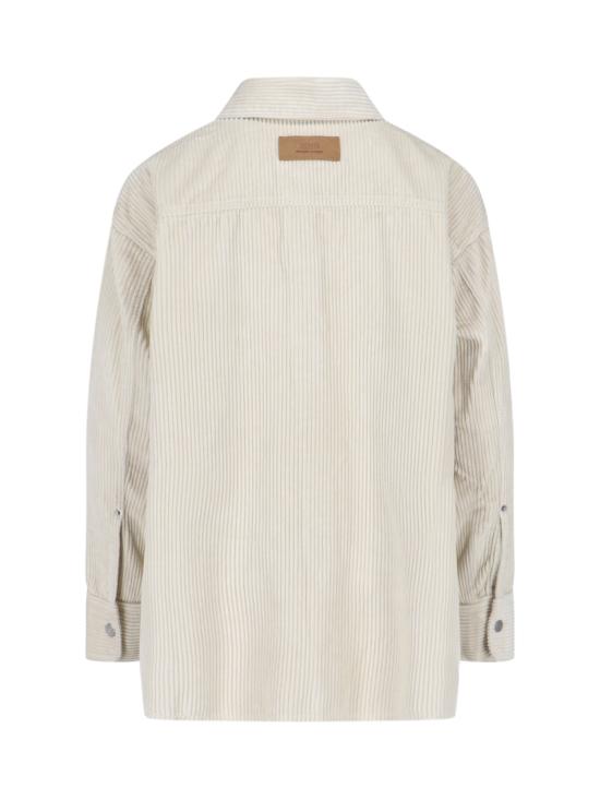 25FW 아미 코듀로이 벨벳 사이드 슬릿 오버셔츠 USH793 CO0131 185 White - AMI