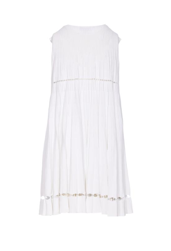 25FW 알라이아 미디 원피스 AA9R2674K078B 000 White - ALAIA