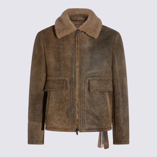 25FW 살바토레 산토로 가죽 자켓 W25SANT49523UMORRCAMEL MULTICOLOR