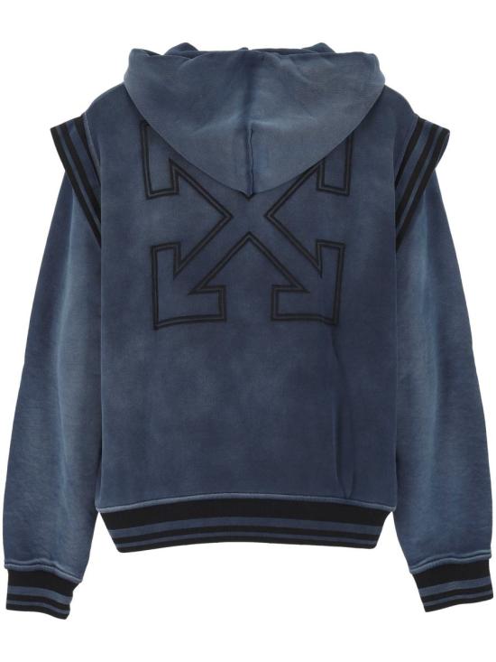 25FW 오프화이트 애로우 플리스 바시티 후드 자켓 OMEK003F25FLE0024343 BLUE - OFF WHITE