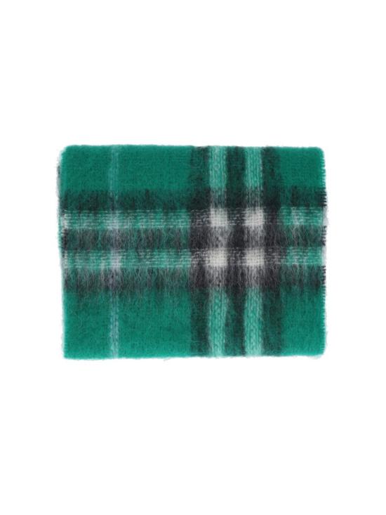 25FW 버버리 체크 모헤어 울 스카프 8112968C3082 Green - BURBERRY