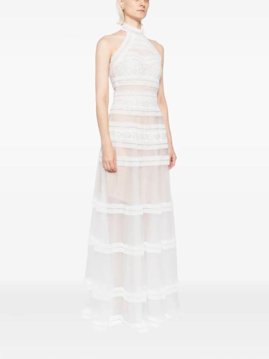  사이드 코베이시 롱 원피스 레이스 스트라이프 롱 드레스 - SAIID KOBEISY