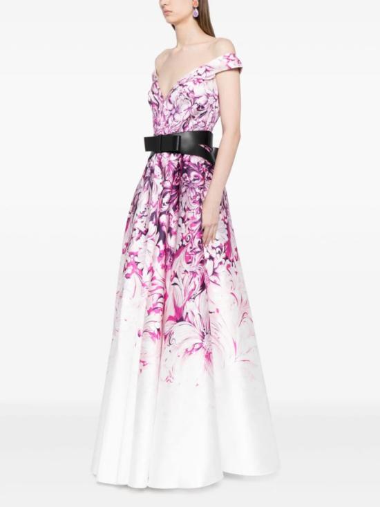  사이드 코베이시 롱 원피스 오프숄더 슬리브 미카도 프린트 드레스 - SAIID KOBEISY