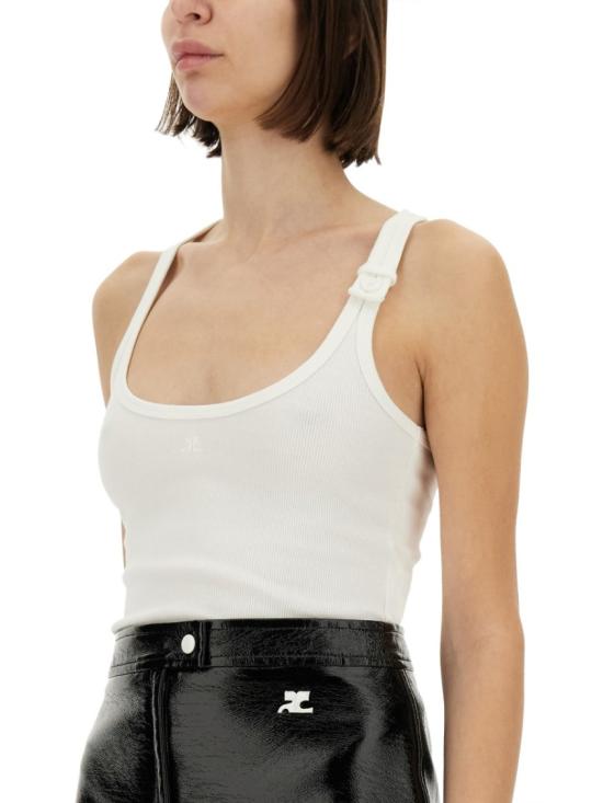  쿠레쥬 민소매 티셔츠 125JDE123 JS01940001 White - COURREGES