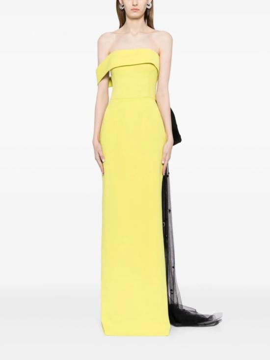  사이드 코베이시 롱 원피스 얇은 명주 리본이 달린 크레이프 오프숄더 드레스 - SAIID KOBEISY