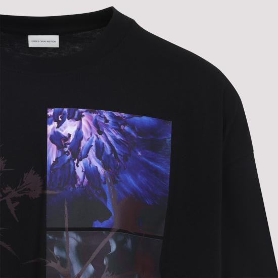 25FW 드리스 반 노튼 반팔 티셔츠 2520211202603 Black - DRIES VAN NOTEN