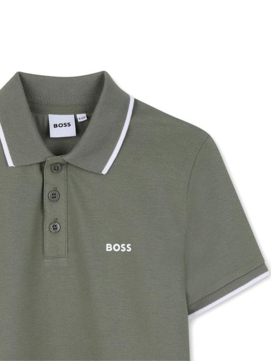 25FW [키즈] 휴고보스 폴로 셔츠 J52329 724 Green - HUGO BOSS