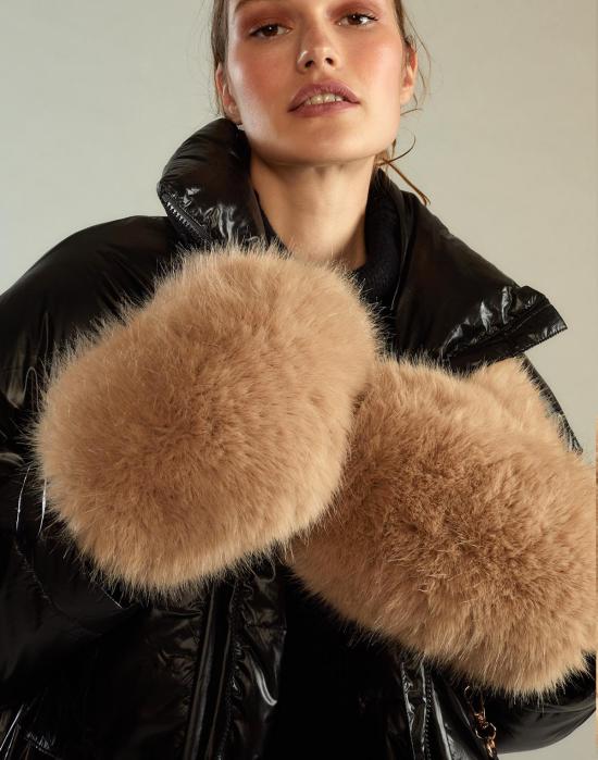  신시아 로리 장갑 신시아 로울리 인조 모피 오버사이즈  캐멀