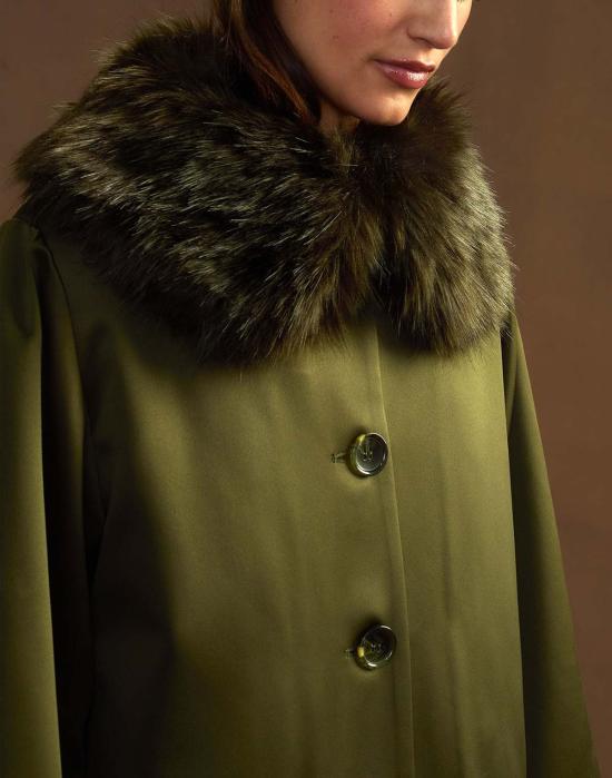  신시아 로리 코트 신시아 로울리 폴리시드  다크 올리브 - CYNTHIA ROWLEY