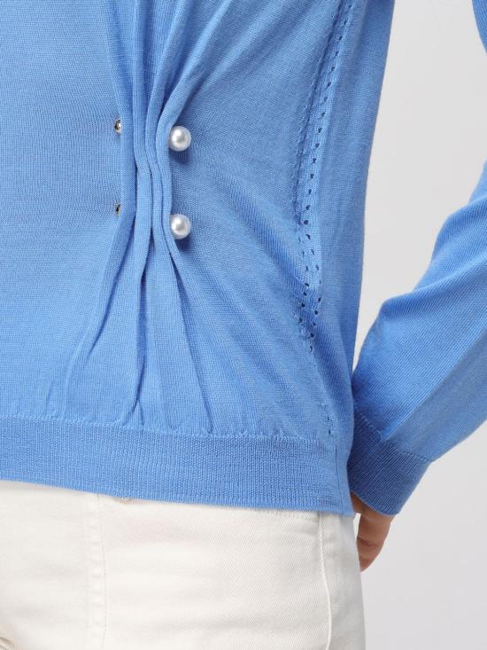 25FW 리우조 터틀넥 CF5041MA82O X0713 Blue - LIU JO