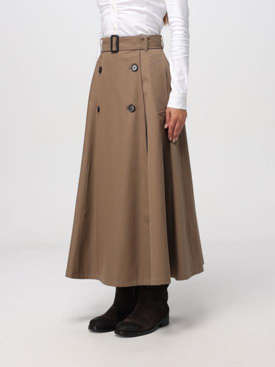 25FW 버버리 개버딘 트렌치 미디 스커트 8113541 Beige - BURBERRY