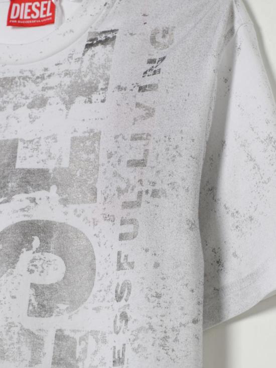 25FW [키즈] 디젤 티셔츠 J02479KYAZW K100 White - DIESEL
