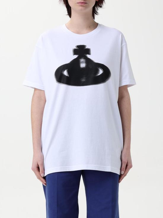 25FW 비비안웨스트우드 반팔 티셔츠 3G01003GJ001M A401 White