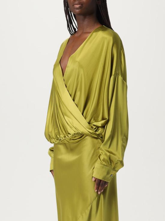 25FW 드리스 반 노튼 블라우스 2510107151032 607 Olive - DRIES VAN NOTEN