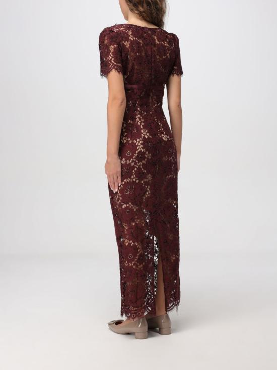 25FW 셀프 포트레이트 롱 원피스 AW25096MBU Burgundy - SELF PORTRAIT