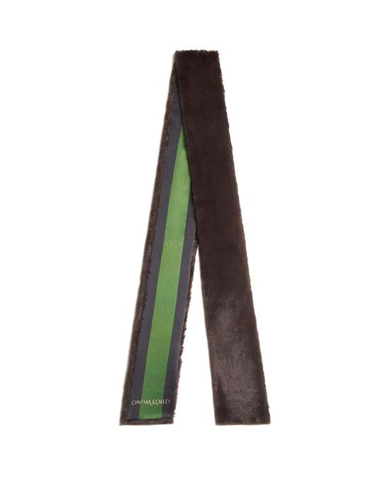  신시아 로리 머플러/스카프 신시아 로울리 아웃 이스트 인조 모피 실크 스카프 브라운 - CYNTHIA ROWLEY