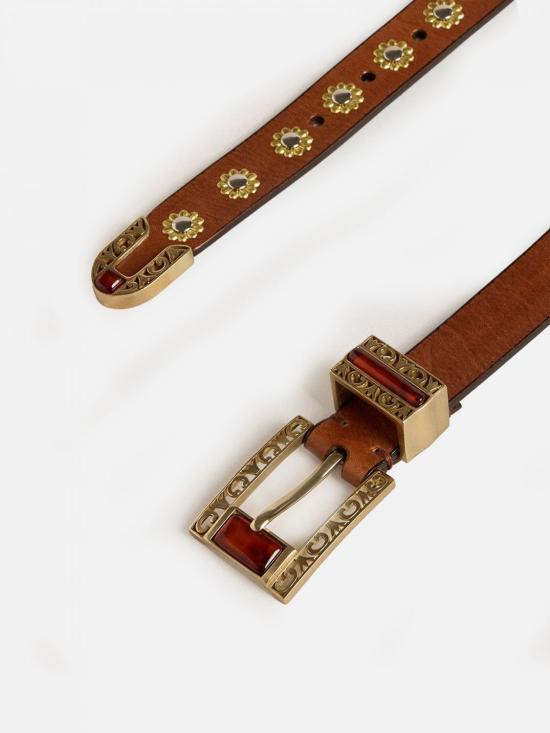 25FW 골든구스 레귤러 벨트 GWA00779A00077455312 Brown - GOLDEN GOOSE