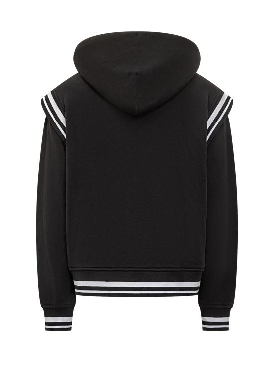 25FW 오프화이트 봄버 자켓 OMEK003F25FLE001 1001 BLACK WHITE - OFF WHITE