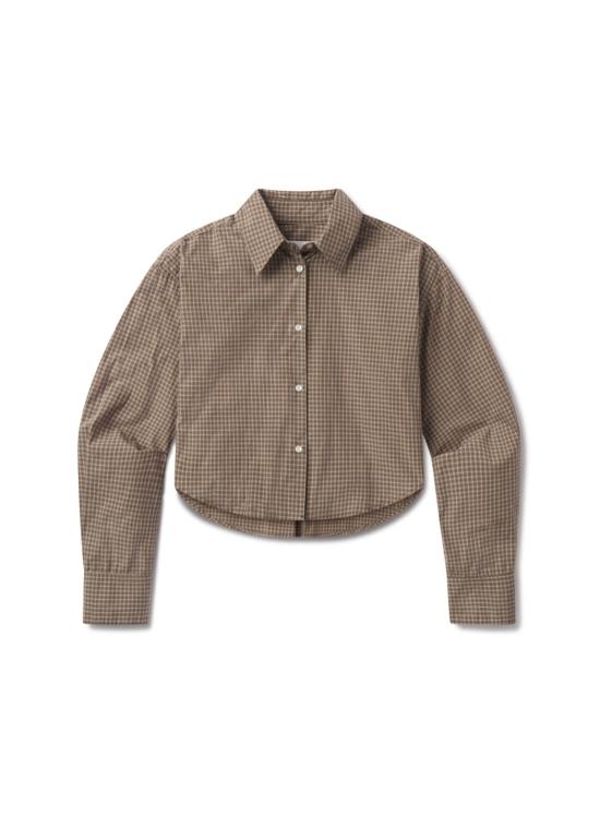  시티즌 오브 휴머니티 셔츠 시티즌스 오브 휴머니티 아나 크롭 버튼업 셔츠 헤리티지 플레드 - CITIZEN OF HUMANITY