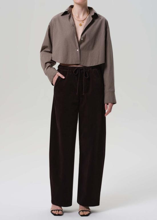  시티즌 오브 휴머니티 셔츠 시티즌스 오브 휴머니티 아나 크롭 버튼업 셔츠 헤리티지 플레드 - CITIZEN OF HUMANITY