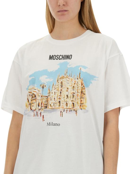  모스키노 반팔 티셔츠 07120541 1001 WHITE - MOSCHINO