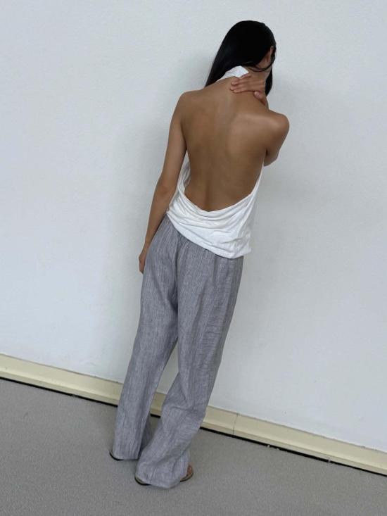  데이지 스튜디오 스트레이트 팬츠 더블 웨이스트 리넨 팬츠 - DEIJI STUDIO