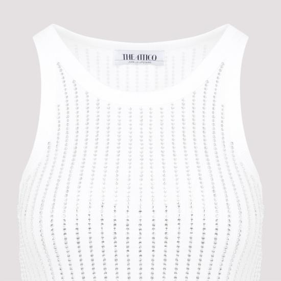 24FW 디 아티코 민소매 티셔츠 247WCT276 J050R White - THE ATTICO