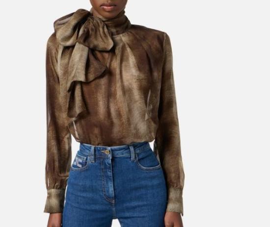 25FW 엘리자베타프랜치 블라우스 CA12857E2EL1 Lizard BROWN - ELISABETTA FRANCHI