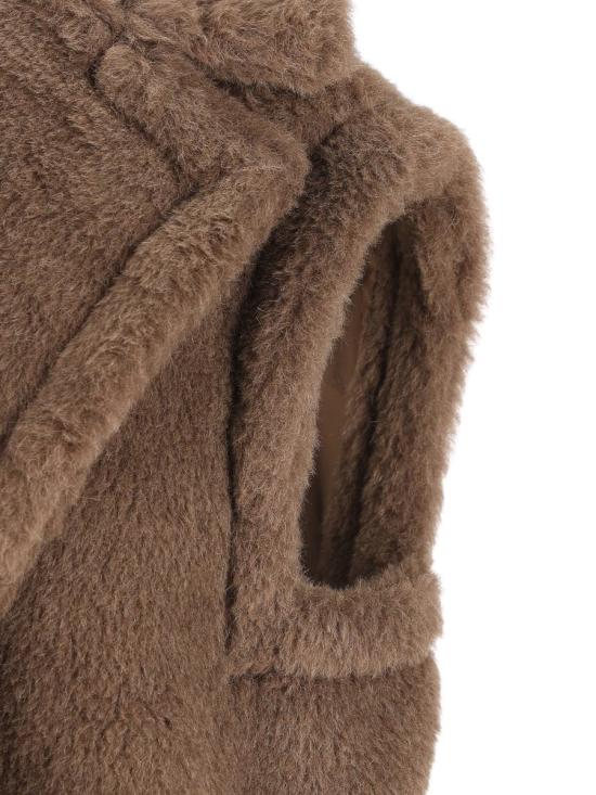 25FW 막스마라 테디 알파카 울 더블브레스트 베스트  2521276253600004 AI25 BRONZE BROWN - MAX MARA