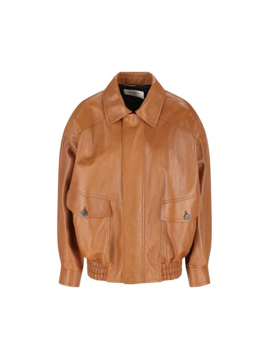 25FW 생로랑 가죽 자켓 842948YCSK22080 AI25 MARRON SENOIS